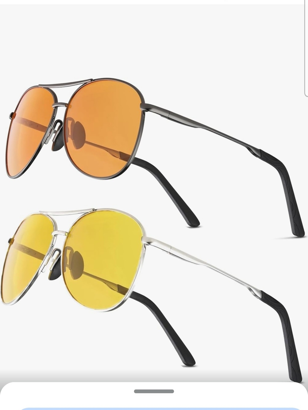 Blue Light Blocking Sunglasses with Orange and Yellow Lenses - 2 Pack
